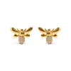 Haus Of Brilliance 10k Yellow Gold Diamond Accented Bumble Bee Stud Earring In Yellow