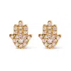 Haus Of Brilliance 10k Yellow Gold Diamond Accented Hamsa Stud Earrings In Yellow