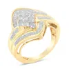 Haus Of Brilliance 10k Yellow Gold Diamond Bypass Cluster Ring In Yellow