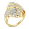 Haus Of Brilliance 10k Yellow Gold Diamond Bypass Cocktail Ring In Yellow