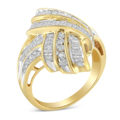 Haus Of Brilliance 10k Yellow Gold Diamond Bypass Cocktail Ring