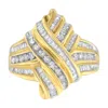 Haus Of Brilliance 10k Yellow Gold Diamond Bypass Ring In Yellow