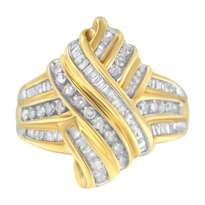 Haus Of Brilliance 10k Yellow Gold Diamond Bypass Ring