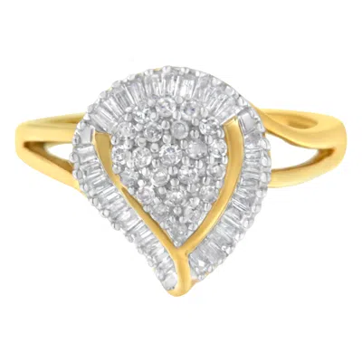 Haus Of Brilliance 10k Yellow Gold Diamond Cluster Ring In Multi