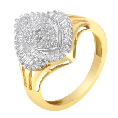 Haus Of Brilliance 10k Yellow Gold Diamond Cocktail Ring In Multi