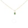 Haus Of Brilliance 10k Yellow Gold Emerald Cut 6x4 Mm Green Emerald Solitaire Pendant Necklace - 18