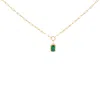Haus Of Brilliance 10k Yellow Gold Emerald Cut 6x4 Mm Green Emerald Solitaire Pendant Necklace