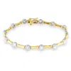 Haus Of Brilliance 10k Yellow Gold Flashed .925 Sterling Silver 1.0 Cttw Miracle Set Round-cut Diamond Bezel Style Link In Multi