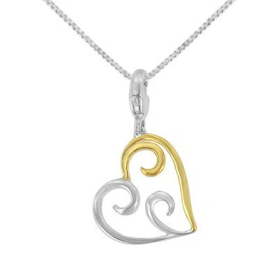 Haus Of Brilliance 10k Yellow Gold Flashed .925 Sterling Silver Heart-shaped Pendant Necklace