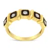 Haus Of Brilliance 10k Yellow Gold Flashed .925 Sterling Silver Miracle-set Diamond 5-stone Ring Band In Multi