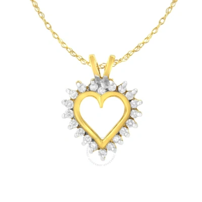 Haus Of Brilliance 10k Yellow Gold Heart Shaped 1/4 Ctw Diamond Pendant Necklace (k-l
