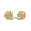 Haus Of Brilliance 10k Yellow Gold Opal And 1/6 Cttw Diamond Halo Stud Earring In Yellow