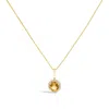 Haus Of Brilliance 10k Yellow Gold Orange Citrine And 1/10 Cttw Diamond Accent Halo Pendant Necklace In Gold
