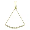 Haus Of Brilliance 10k Yellow Gold Over .925 Sterling Silver 1/10 Cttw Diamond Heart And X-link 6"-9" Adjustable Bolo B In Yellow
