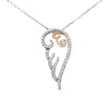 Haus Of Brilliance 10k Yellow Gold Over .925 Sterling Silver 1/4 Cttw Diamond Angel Wing 18" Pendant Necklace In Yellow