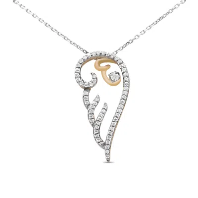Haus Of Brilliance 10k Yellow Gold Over .925 Sterling Silver 1/4 Cttw Diamond Angel Wing 18" Pendant Necklace