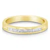 Haus Of Brilliance 10k Yellow Gold Over .925 Sterling Silver 1/5 Cttw Diamond Channel-set Stackable Band Ring In Yellow