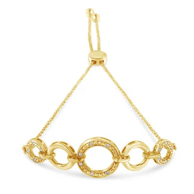 Haus Of Brilliance 10k Yellow Gold Over .925 Sterling Silver Diamond Accented Graduated Infinity Open Circle 6"-9" Adju