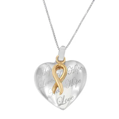 Haus Of Brilliance 10k Yellow Gold Over Silver Heart Pendant Necklace In Multi