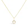 Haus Of Brilliance 10k Yellow Gold Pearl And 1/10 Cttw Diamond Accent Halo Pendant Necklace In Gold