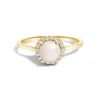 Haus Of Brilliance 10k Yellow Gold Pearl And 1/10 Cttw Diamond Halo Ring In Gold