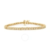 HAUS OF BRILLIANCE 10K YELLOW GOLD PLATED .925 STERLING SILVER 1.0 CTTW MIRACLE-SET DIAMOND ROUND FACETED BEZEL TENNIS 