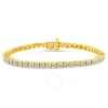 HAUS OF BRILLIANCE 10K YELLOW GOLD PLATED .925 STERLING SILVER 1.0 CTTW MIRACLE-SET DIAMOND ROUND FACETED BEZEL TENNIS 