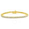 Haus Of Brilliance 10k Yellow Gold Plated .925 Sterling Silver 1.0 Cttw Miracle-set Diamond Round Faceted Bezel Tennis  In Yellow