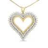 HAUS OF BRILLIANCE HAUS OF BRILLIANCE 10K YELLOW GOLD PLATED .925 STERLING SILVER 2.00 CTTW DIAMOND HEART 18" PENDANT N