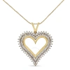 HAUS OF BRILLIANCE HAUS OF BRILLIANCE 10K YELLOW GOLD PLATED .925 STERLING SILVER 3.00 CTTW DIAMOND HEART 18" PENDANT N
