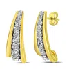 Haus Of Brilliance 10k Yellow Gold Plated .925 Sterling Silver 0.50 Cttw Round Diamond Graduated Huggie Earrings In Yellow