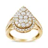 Haus Of Brilliance 10k Yellow Gold Plated .925 Sterling Silver 1 1/2 Cttw Round-cut Diamond Cocktail Ring In Yellow