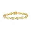 Haus Of Brilliance 10k Yellow Gold Plated .925 Sterling Silver 1 Cttw Prong Set Round-cut Diamond Link Bracelet In Yellow
