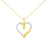Haus Of Brilliance 10k Yellow Gold Plated .925 Sterling Silver 1/10 Cttw Diamond Open Heart 18" Pendent Necklace In Yellow
