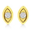 Haus Of Brilliance 10k Yellow Gold Plated .925 Sterling Silver 1/10 Cttw Miracle-set Diamond Stud Earrings