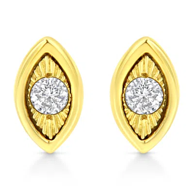 Haus Of Brilliance 10k Yellow Gold Plated .925 Sterling Silver 1/10 Cttw Miracle-set Diamond Stud Earrings