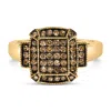Haus Of Brilliance 10k Yellow Gold Plated .925 Sterling Silver 1/2 Cttw Champagne Diamond Step Up Ring In Gold