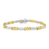 Haus Of Brilliance 10k Yellow Gold Plated .925 Sterling Silver 1/2 Cttw Channel Set Round-cut Diamond X Link Bracelet In Metallic