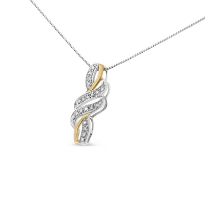 Haus Of Brilliance 10k Yellow Gold Plated .925 Sterling Silver 1/20 Cttw Round Cut Diamond Swirl Pendant Necklace