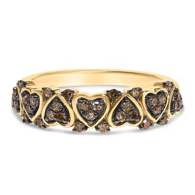 Haus Of Brilliance 10k Yellow Gold Plated .925 Sterling Silver 1/3 Cttw Natural Diamond Band Ring
