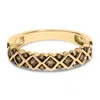 Haus Of Brilliance 10k Yellow Gold Plated .925 Sterling Silver 1/4 Cttw Champagne Diamond Geometric Band Ring In Gold