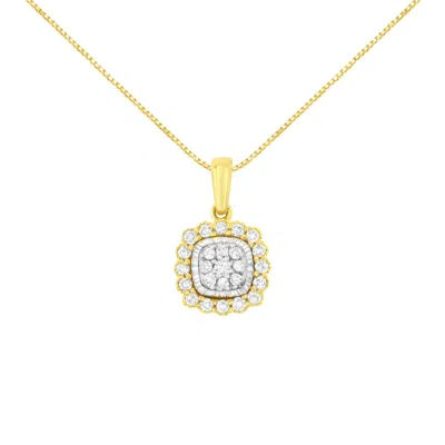 Haus Of Brilliance 10k Yellow Gold Plated .925 Sterling Silver 1/4 Cttw Diamond 18" Pendant Necklace (i-j Color, I1-i2 