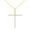 Haus Of Brilliance 10k Yellow Gold Plated .925 Sterling Silver 2.0 Cttw Round Cut Diamond Cross Pendant Necklace 18" In Yellow