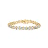 Haus Of Brilliance 10k Yellow Gold Plated .925 Sterling Silver 2.0 Cttw Round Diamond Cluster "x" Shaped Link Bracelet In Yellow