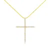 Haus Of Brilliance 10k Yellow Gold Plated .925 Sterling Silver 3.0 Cttw Prong-set Round Brilliant Cut Diamond Cross 18" In Yellow