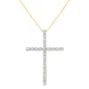 Haus Of Brilliance 10k Yellow Gold Plated .925 Sterling Silver 4.0 Cttw Round Cut Diamond Cross Pendant Necklace In Silver