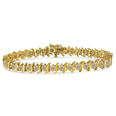 Haus Of Brilliance 10k Yellow Gold Plated .925 Sterling Silver 7.0 Cttw 2-prong Set Round Brilliant Cut Diamond "s" Lin