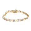 Haus Of Brilliance 10k Yellow Gold Plated .925 Sterling Silver Diamond Accent Cluster And X Link Bracelet In Gold
