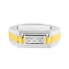 Haus Of Brilliance 10k Yellow Gold Plated .925 Sterling Silver Diamond Accent Miracle-set 3 Stone Ridged Band Gentlemen In Multi