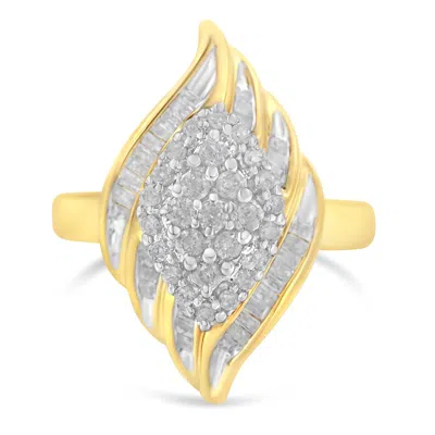 Haus Of Brilliance 10k Yellow Gold Plated .925 Sterling Silver Diamond Cocktail Ring